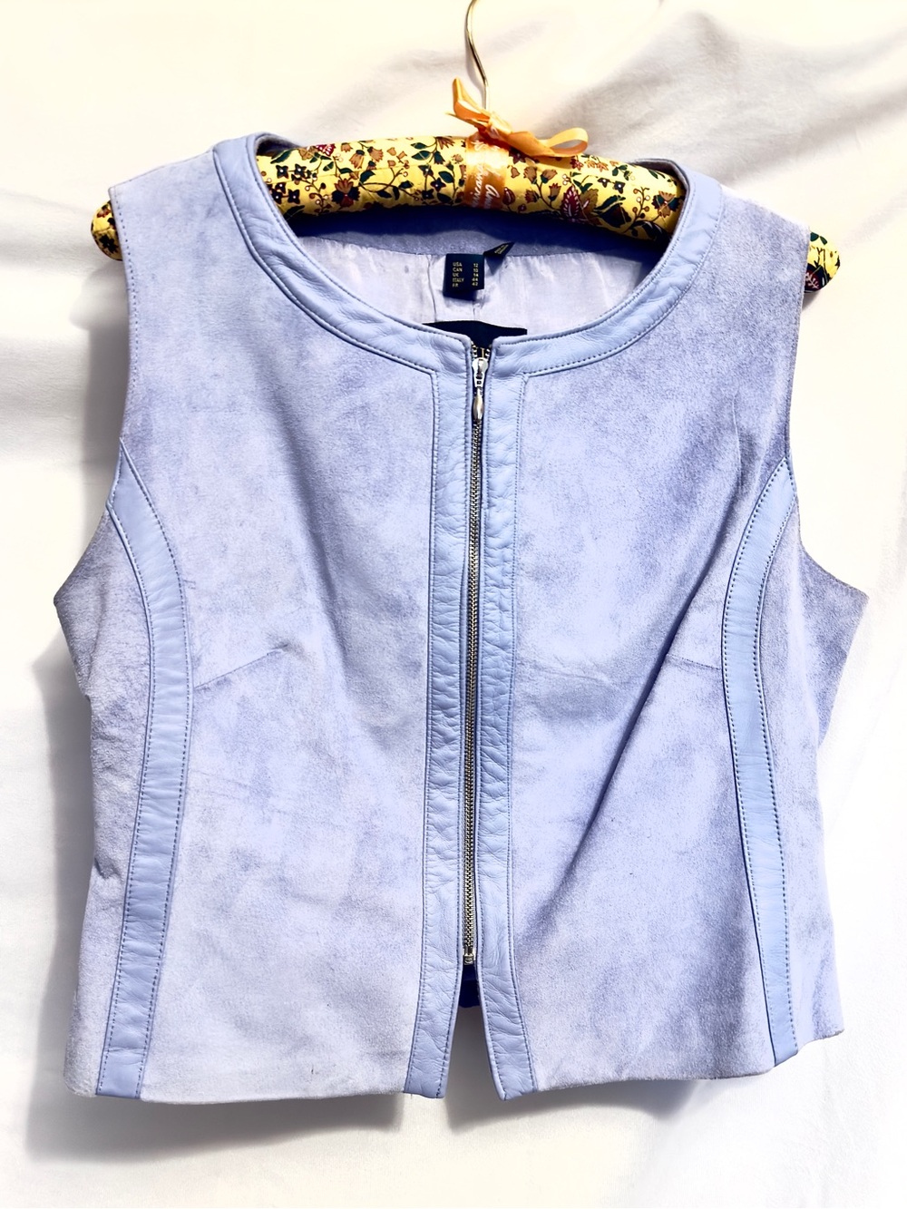Vintage Danier Genuine Suede Leather Lavender Zip Vest